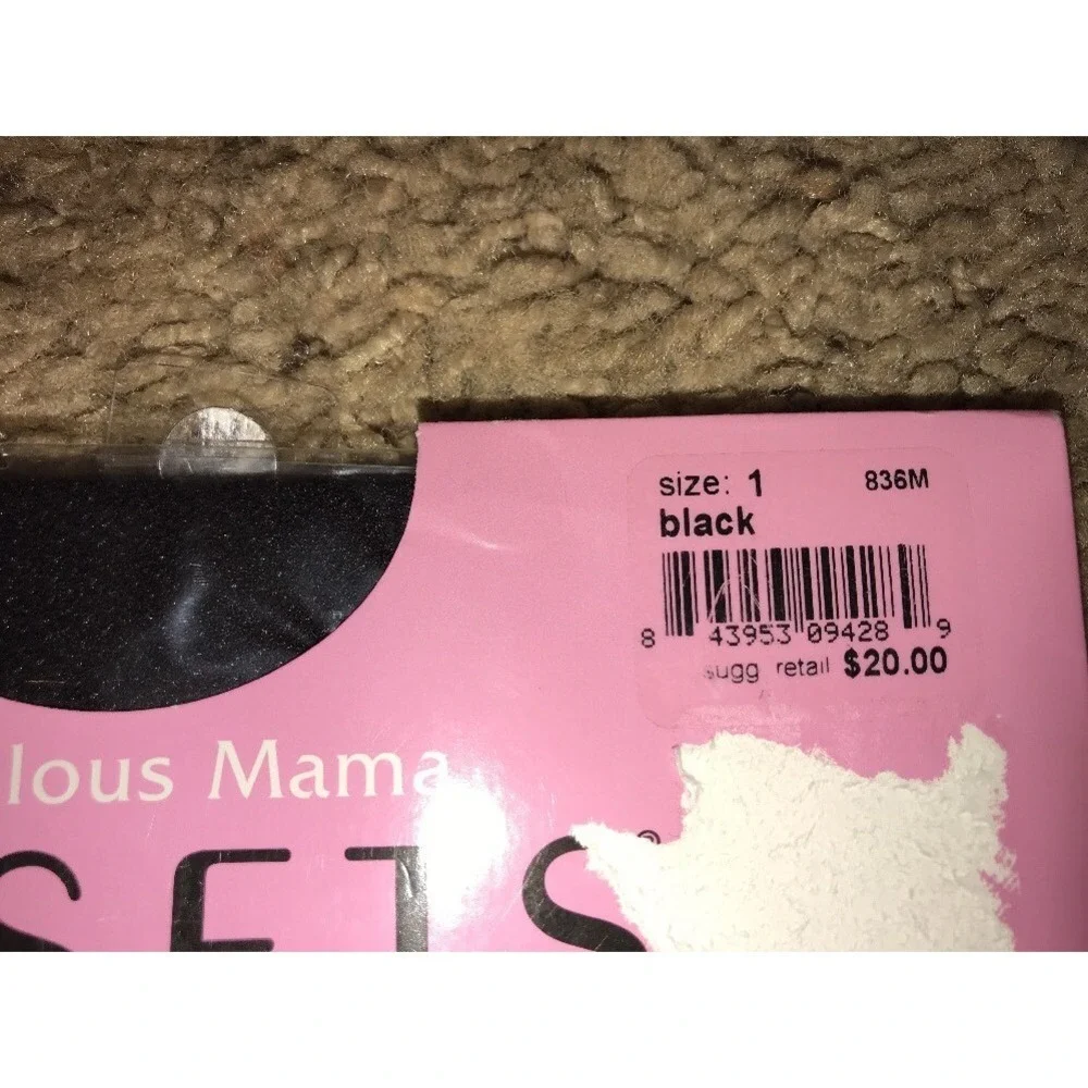New ASSETS MARVELOUS MAMA Maternity‎ Pantyhose Size 1 Black Fishnet